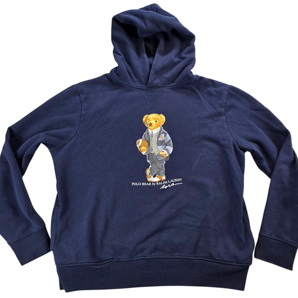 Polo Ralph Lauren Other - Polo Bear Ralph Lauren Fleece Hoodie Hooded Sweatshirt Football Graphic Men's Lg